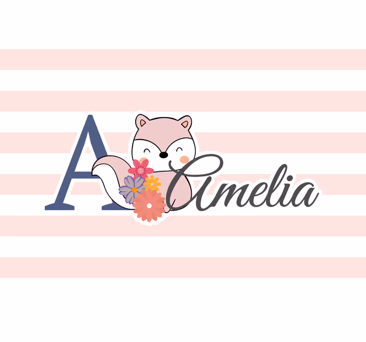 Blind kids cute animal squirrel with name - TenStickers