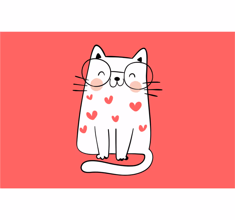 Blind kids happy purring cat - TenStickers