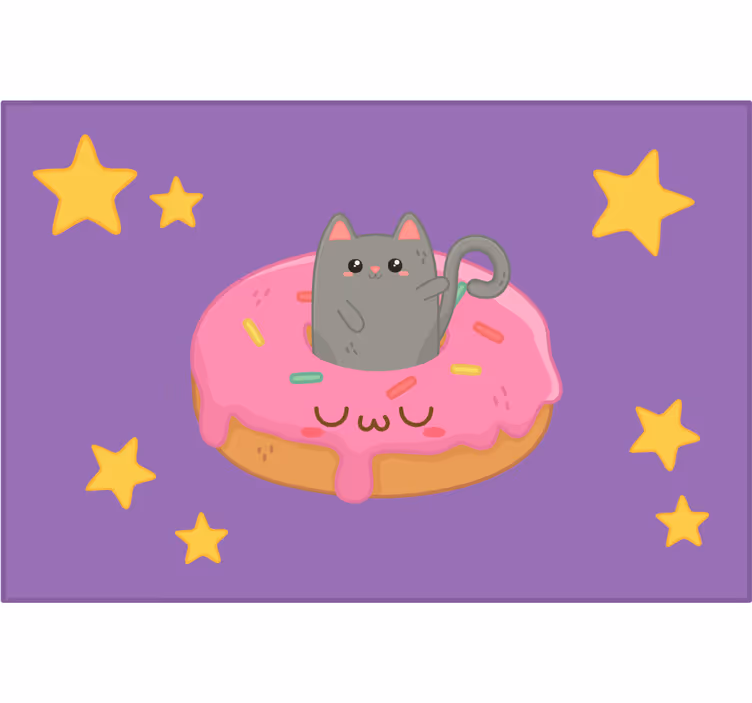 Blind kids cat and donut adventure - TenStickers