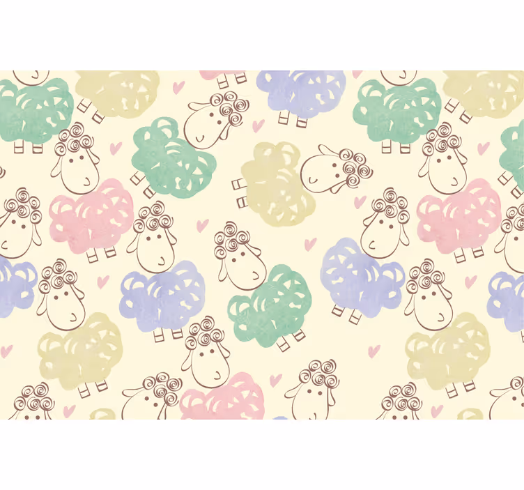 Blind kids sheep doodle pattern - TenStickers
