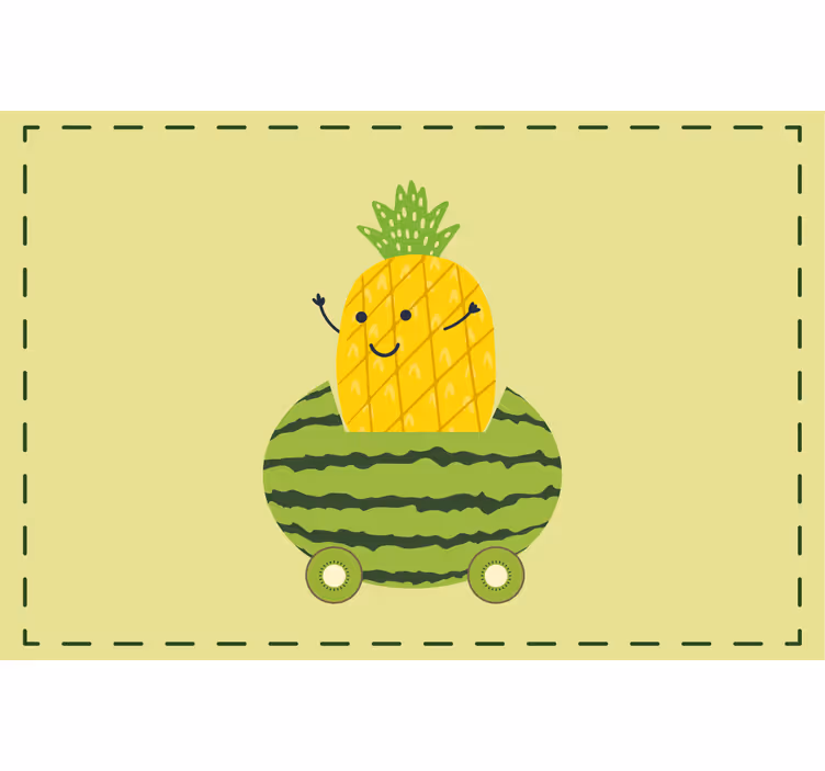 Blind kids funny pineapple in a car pattern - TenStickers