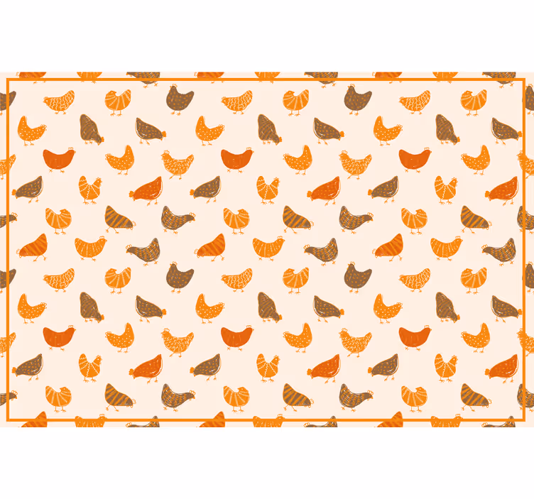 Blind kids chick and chick orange pattern - TenStickers