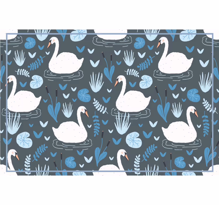 Blind kids elegant white swan pattern - TenStickers
