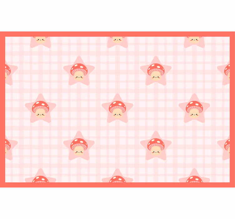 Blind kids cute pink mushroom pattern - TenStickers