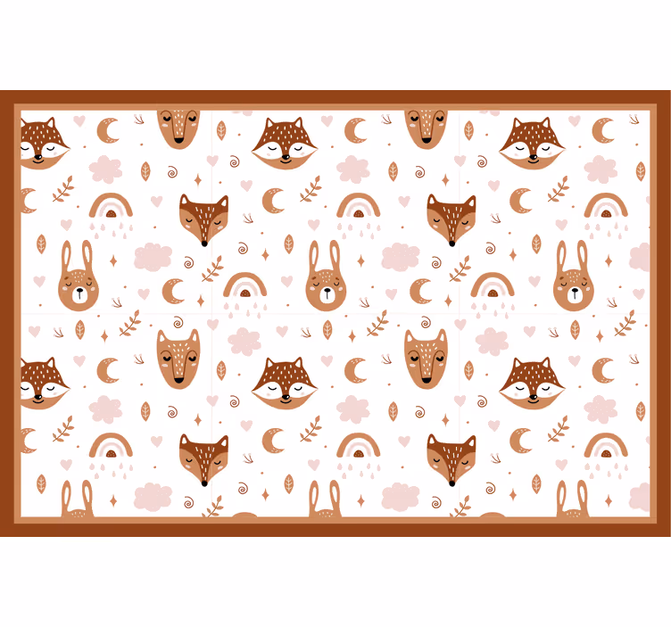 Blind kids cute brown animals and rainbows - TenStickers