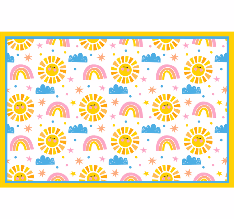 Blind kids with rainbow, suns, and clouds design - TenStickers