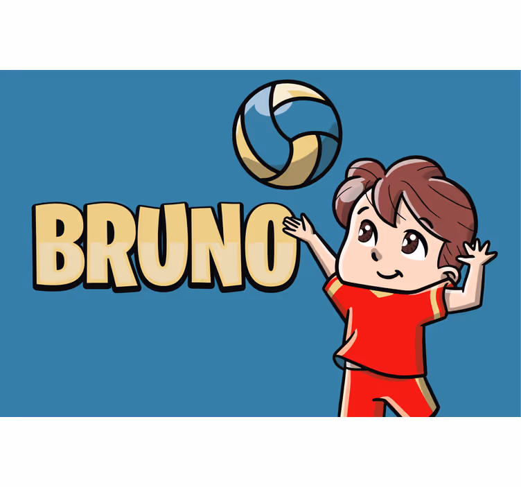 Blind kids volleyball player with name - TenStickers