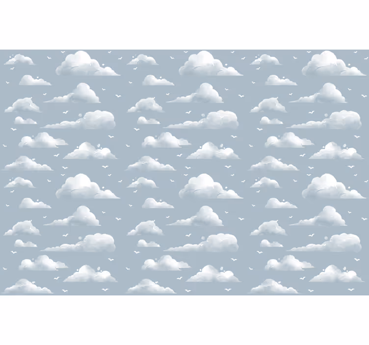 Blind kids gray 80's design clouds and birds - TenStickers