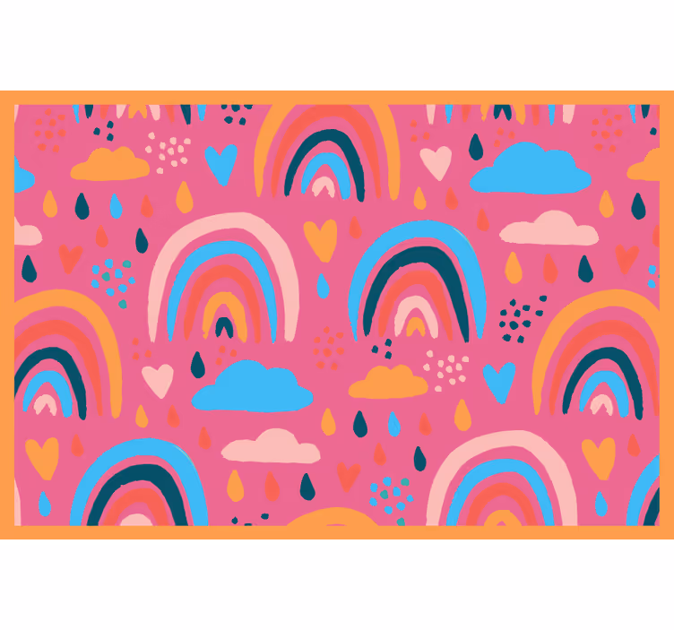 Blind kids minimalistic rainbows on pink background - TenStickers