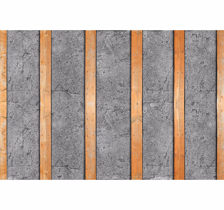 Blinds in a kitchen with wooden planks on concrete - TenStickers