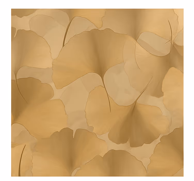 Blinds in a kitchen golden ginkgo overlap - TenStickers