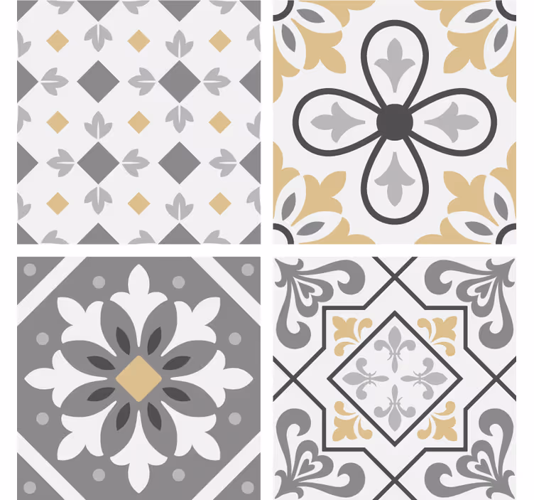 Blinds in a kitchen with amiaz cement tiles - TenStickers