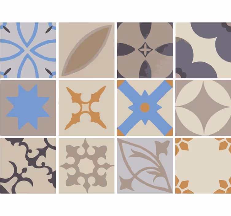 Blinds in a kitchen hydraulic tile adhesive border - TenStickers