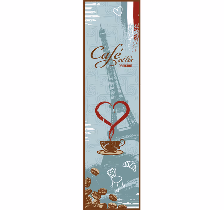 Blinds in a kitchen french coffee fridge vinyl - TenStickers