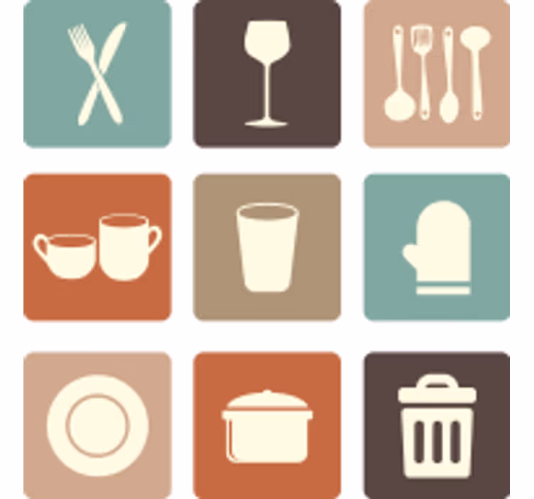 Blinds in a kitchen drawer icons - TenStickers