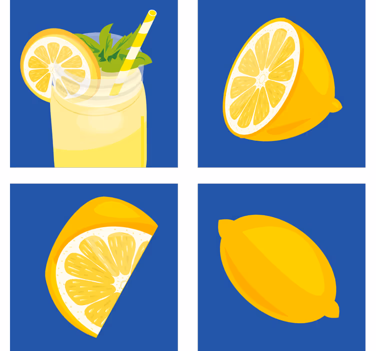Blinds in a kitchen lemon juice tiles - TenStickers