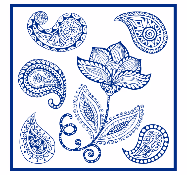Blinds in a kitchen paisley and flowers design - TenStickers