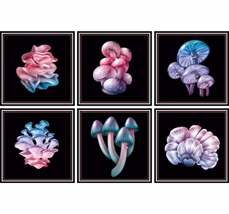 Blinds in a kitchen set of enchanted mushrooms - TenStickers