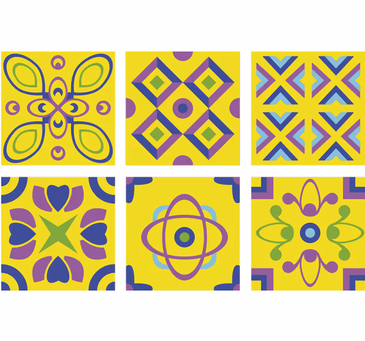Psychedelic symmetries blinds in a kitchen - TenStickers