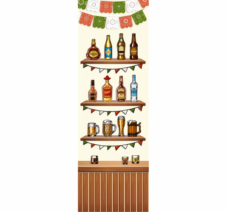 Blinds in a kitchen with tequila decorative vinyl - TenStickers