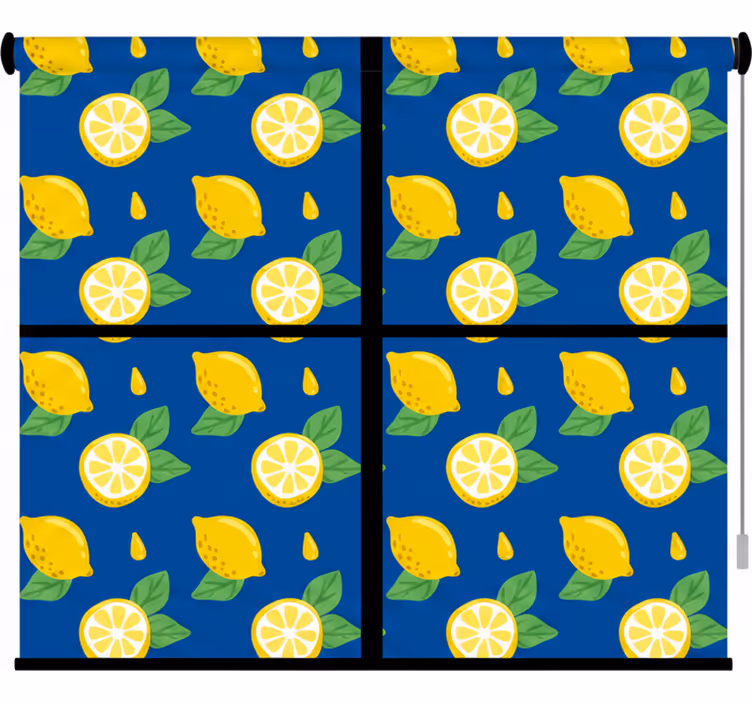 Blinds in a kitchen with hand-drawn lemon tiles - TenStickers