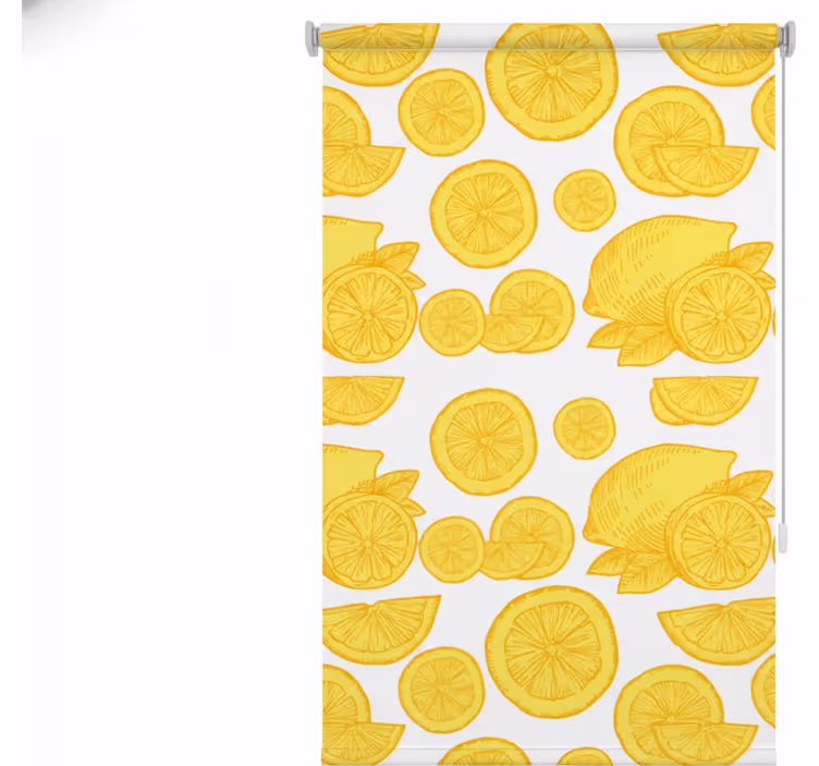Blinds in a kitchen orange and lemon sketch fridge - TenStickers