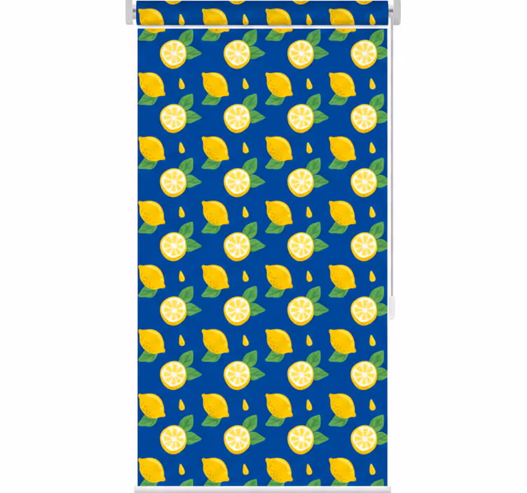 Blinds in a kitchen with hand-drawn lemons design - TenStickers