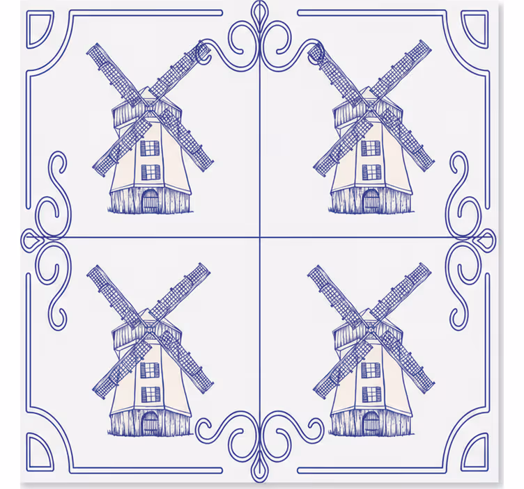 Blinds in a kitchen four mills design - TenStickers