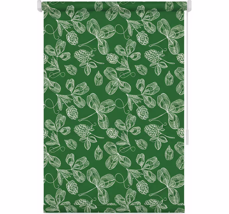 Blinds in a kitchen with green magnolia twig pattern - TenStickers