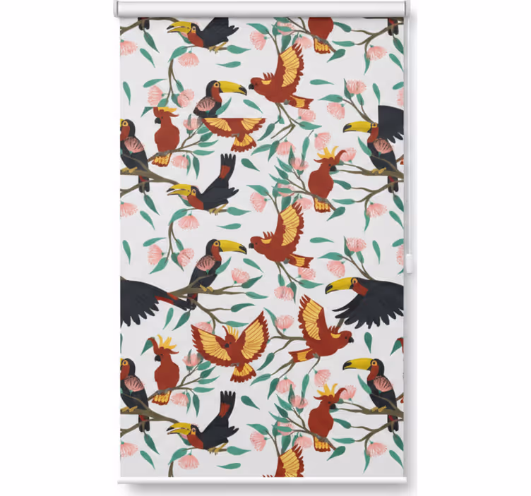 Flying parrots and toucans blinds in a kitchen - TenStickers