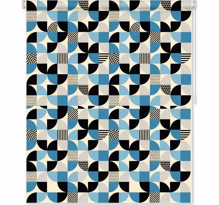 Blinds in a kitchen with retro blue bauhaus design - TenStickers
