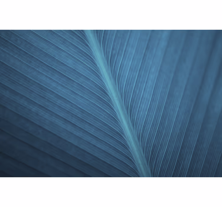Blue blind with large blue-grey leaf design - TenStickers