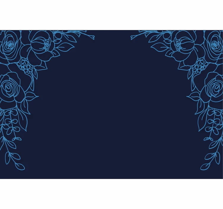 Blue blind with navy blue flowers - TenStickers