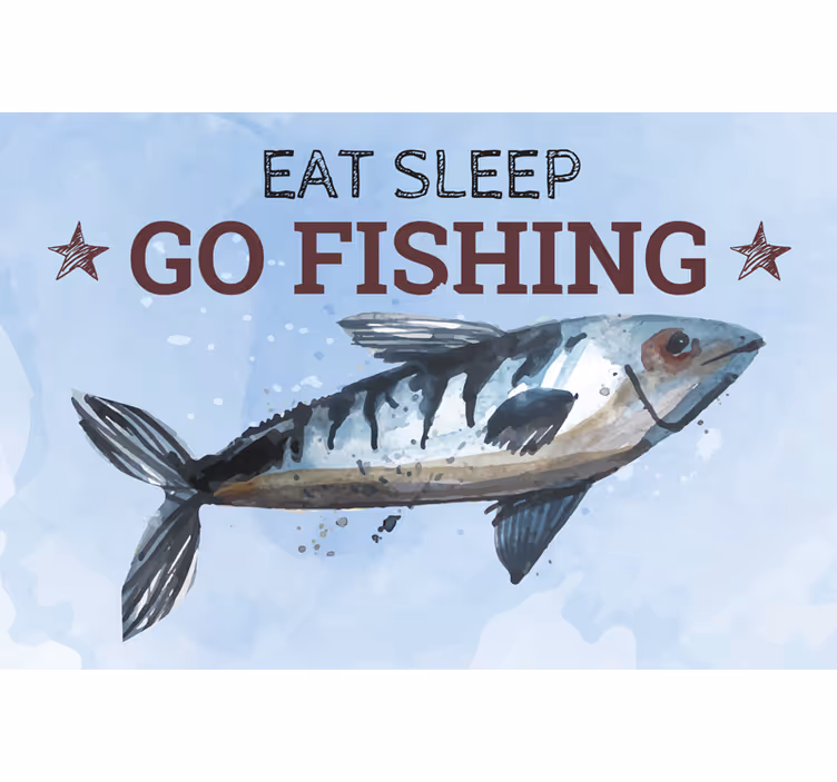 Blue blind abstract seafood design - TenStickers