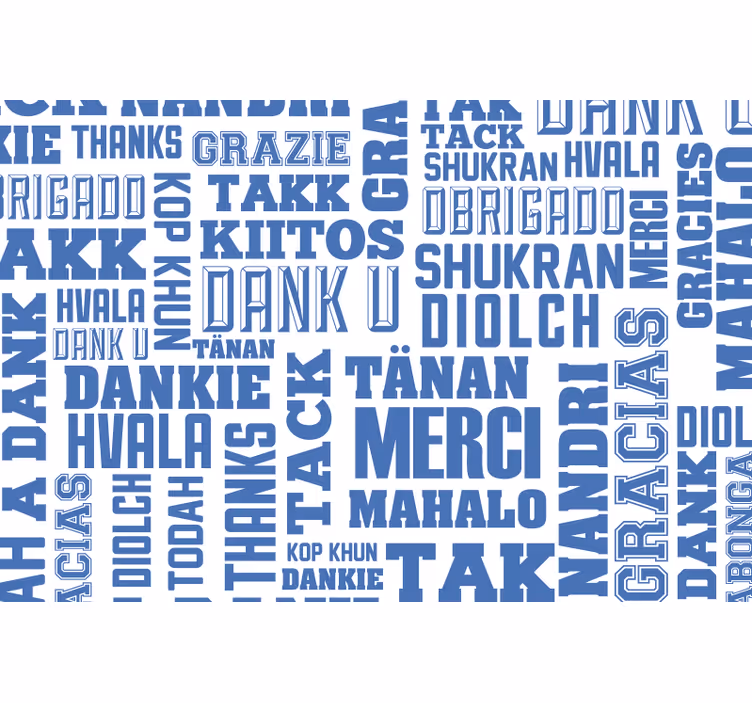 Blue blind gracias merci danke obrigado - TenStickers