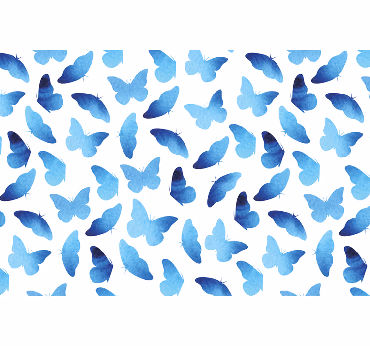 Blue blind with painted butterflies - TenStickers