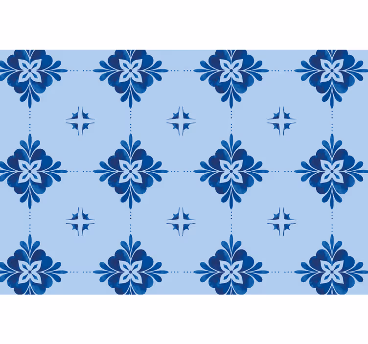 Blue blind in blue twirl tiles - TenStickers