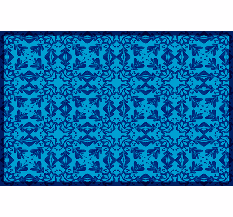 Blue blind blue mosaic floral border placemat - TenStickers