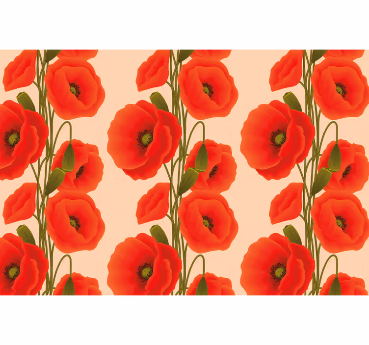 Blind red poppies pattern - TenStickers