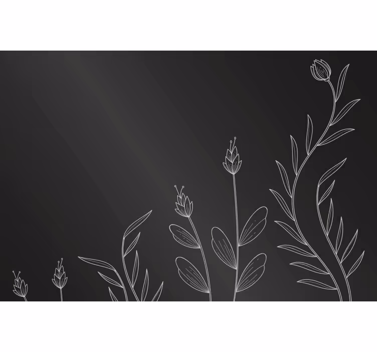 Black roller blind with elegant plant backdrop - TenStickers