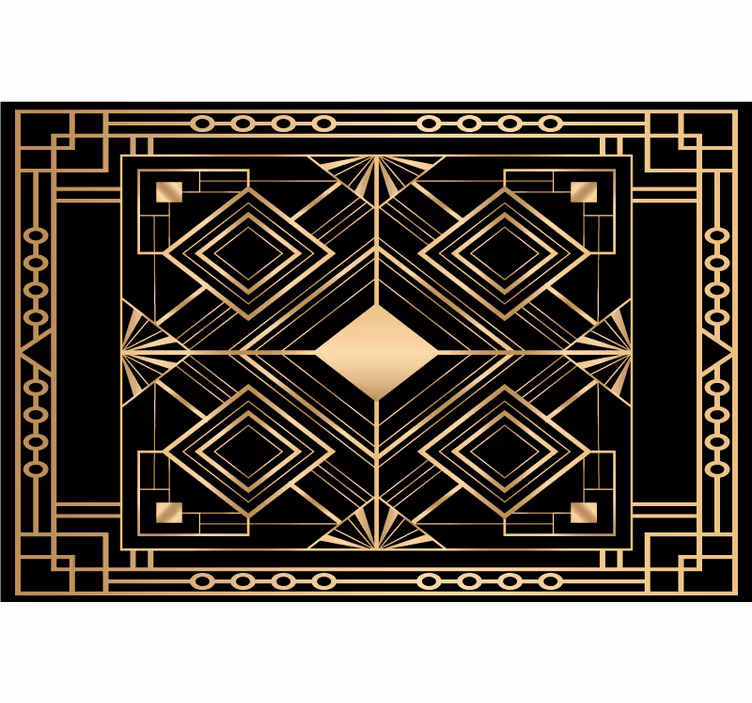 Black roller blind with modern art gold pattern - TenStickers