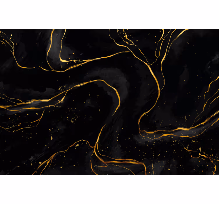 Black roller blind in black and golden marble - TenStickers