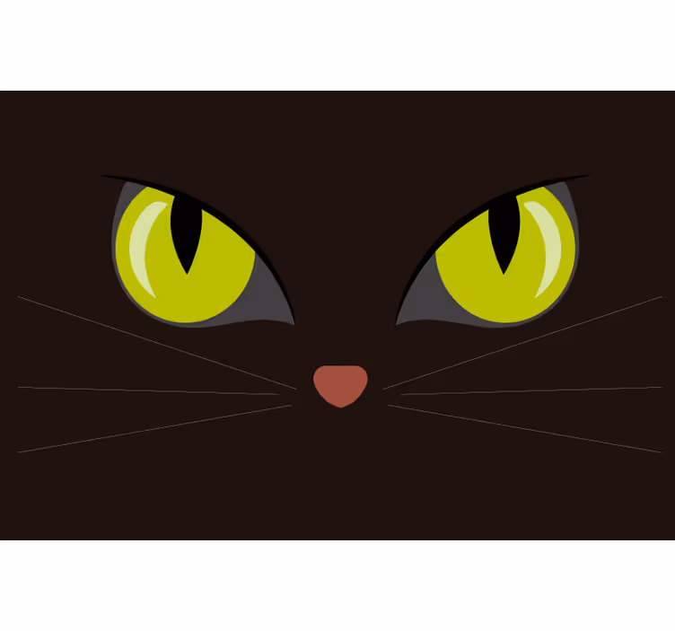 Black roller blind frightening black halloween cat - TenStickers