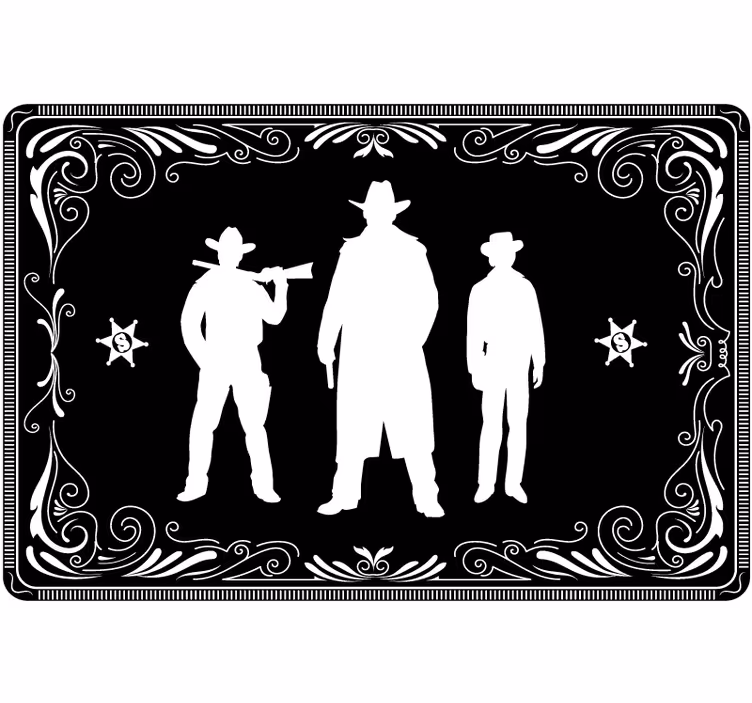 Black roller blind cowboy and horses pattern - TenStickers