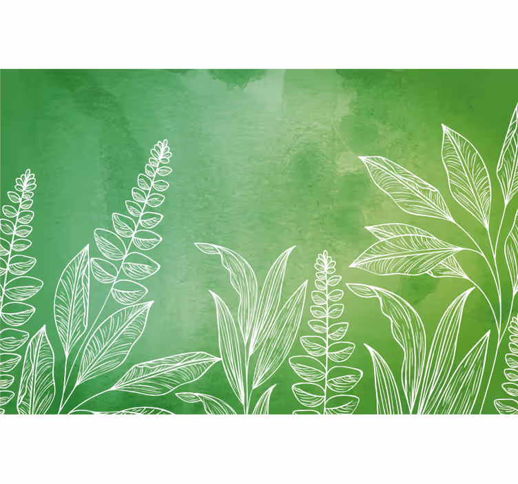 Green roller blind in original leaf-patterned green - TenStickers
