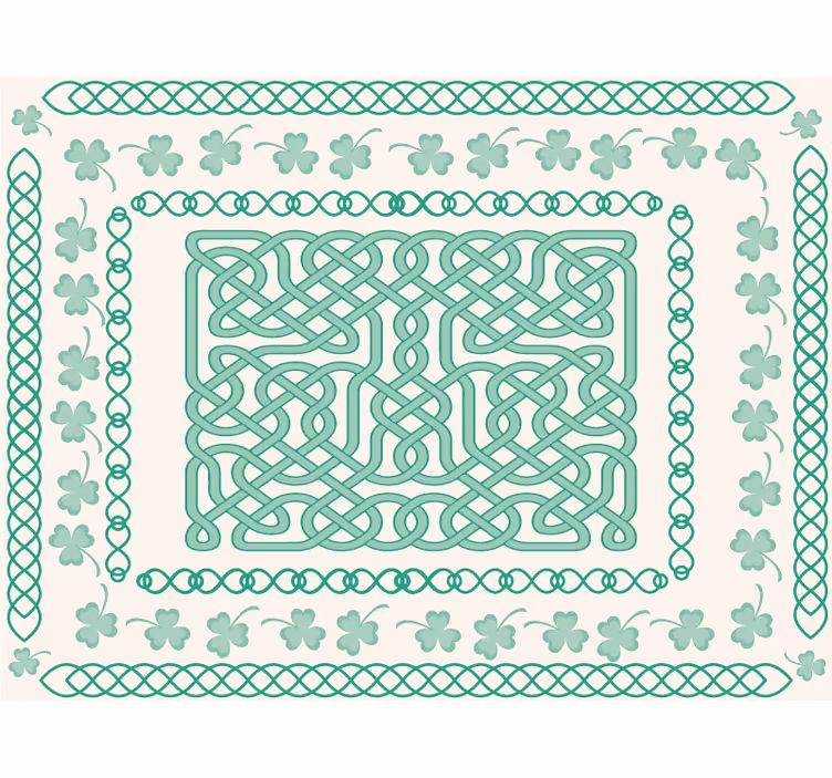 Green roller blind round shamrock - TenStickers