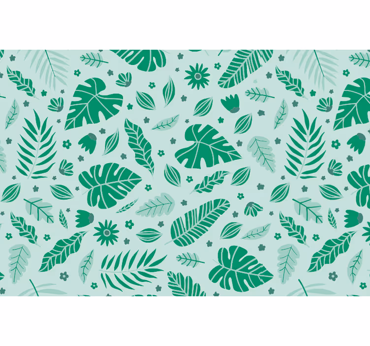 Green roller blind with tropical leaves print - TenStickers