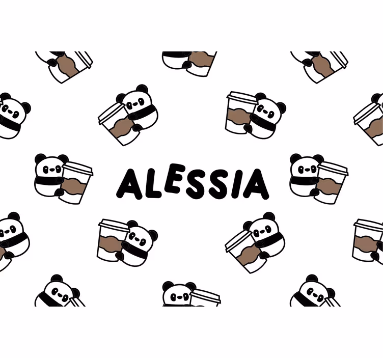Blind grey personalized pandas - TenStickers