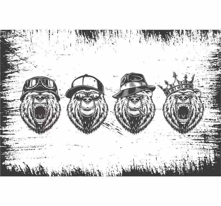 Blind grey vintage logo style bear - TenStickers