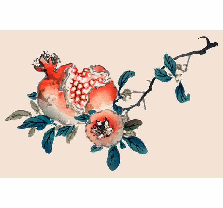 Roller blind beige fruits on a tree - TenStickers